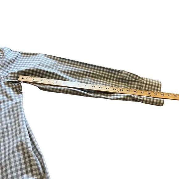 Bugatchi Grey and White Checked Shirt. Size 15.5 34/35. Great Condition!! - Picture 7 of 9